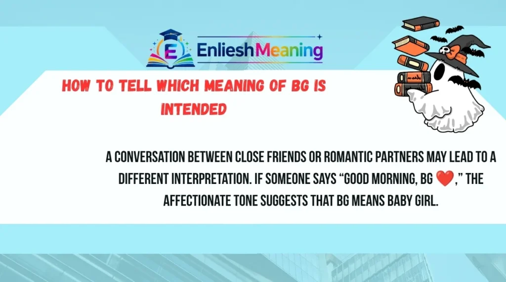 How to Tell Which Meaning of BG Is Intended