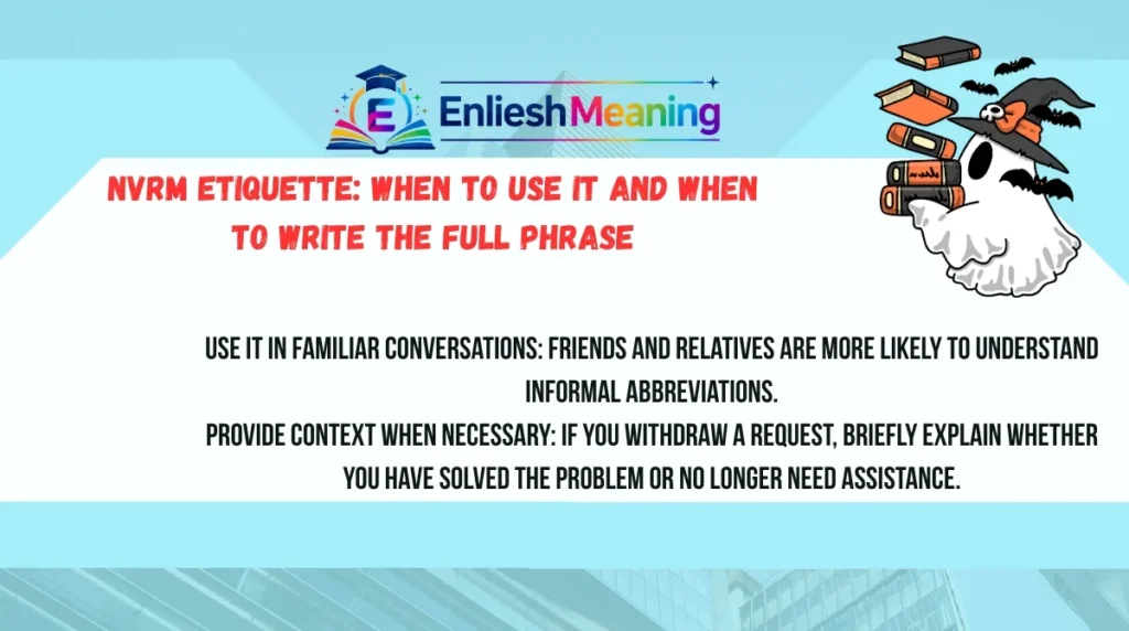 NVRM Etiquette: When to Use It and When to Write the Full Phrase