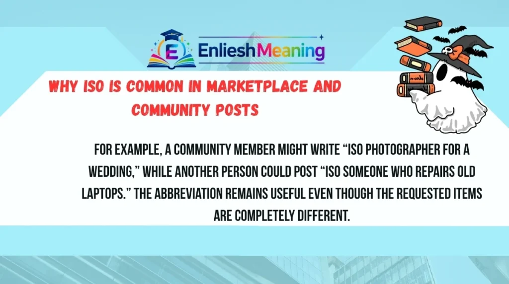 Why ISO Is Common in Marketplace and Community Posts