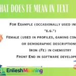 What Does FE Mean in Text