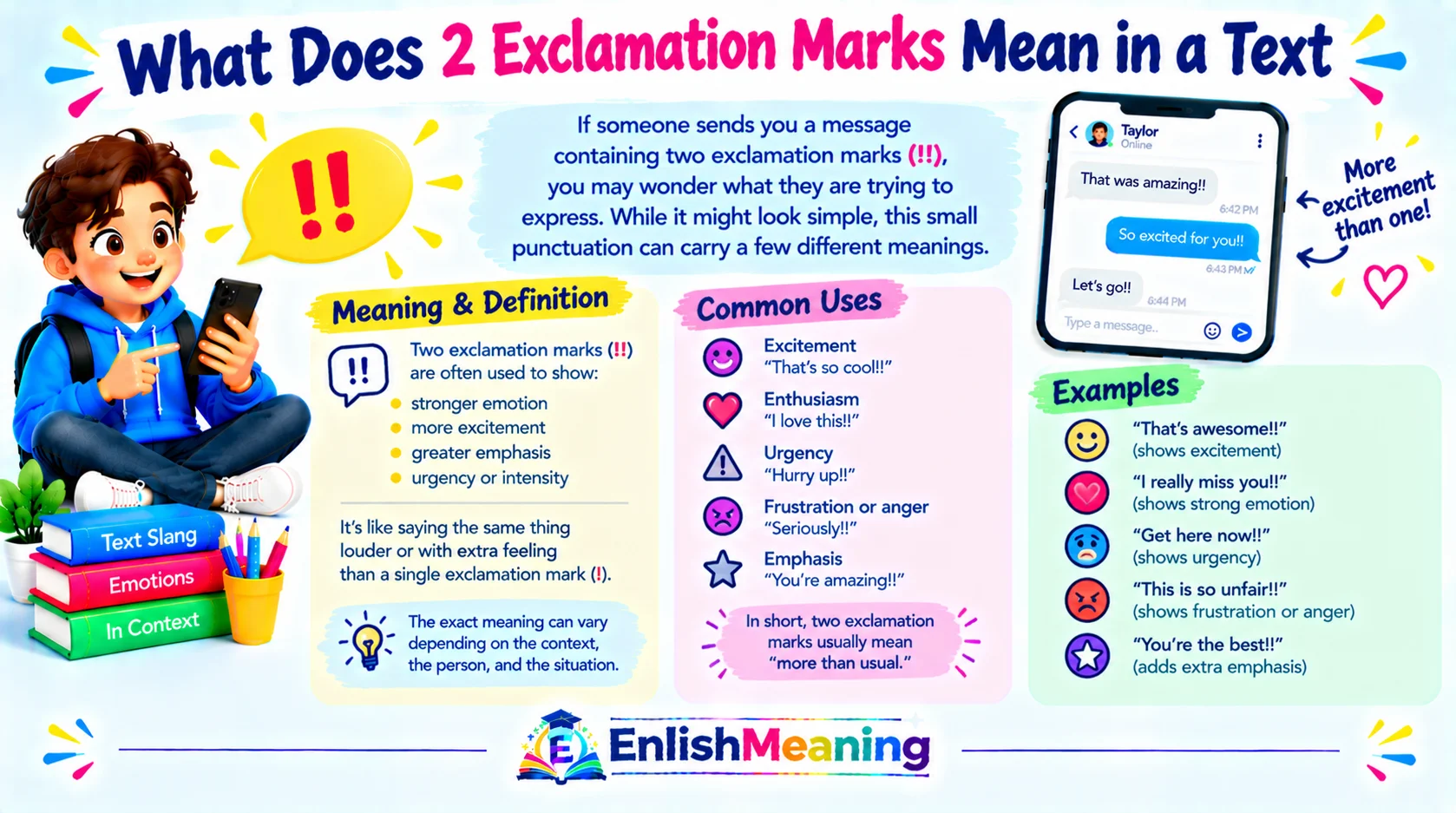 What Does 2 Exclamation Marks Mean in a Text