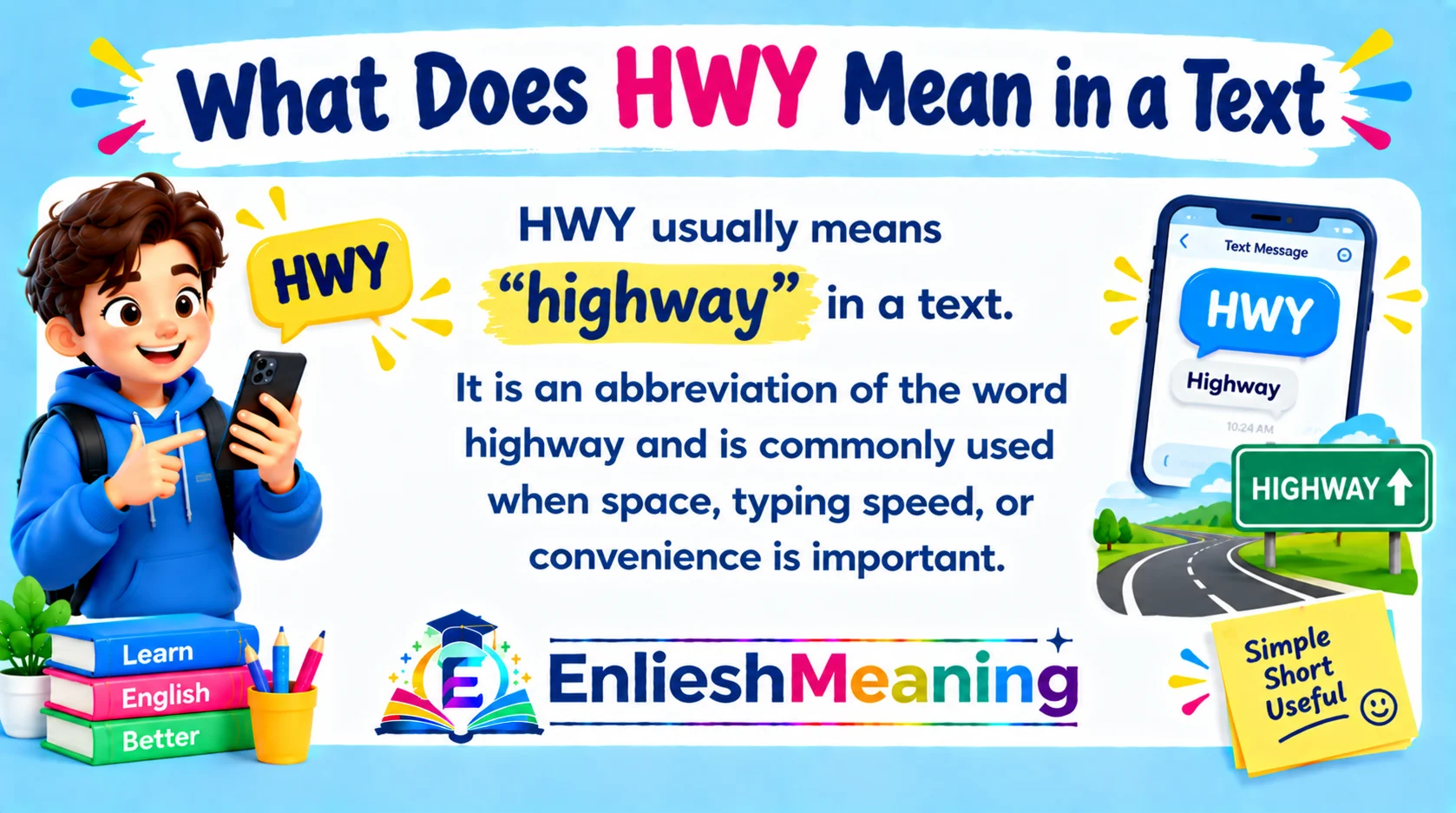 What Does HWY Mean in a Text