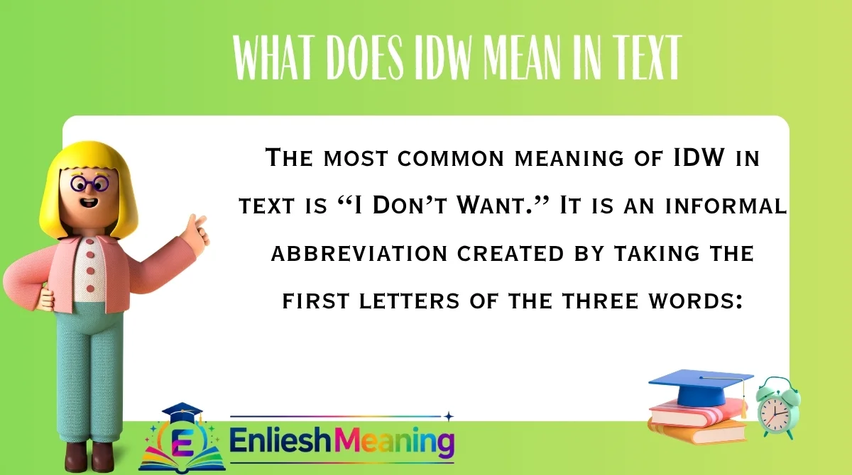 What Does IDW Mean in Text