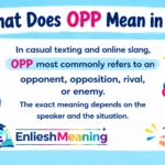 What Does OPP Mean in Text